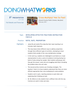 Cross-Multiply? Not So Fast! - Raising the Bar on Instruction