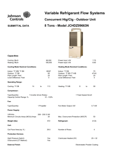 JCHDZ09663N - 8 Tons, Variable Refrigerant Flow System