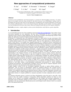 New approaches of com putational proteom ics