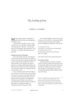 The Futility of Fear - BYU Speeches