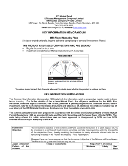 KEY INFORMATION MEMORANDUM UTI-Fixed Maturity Plan