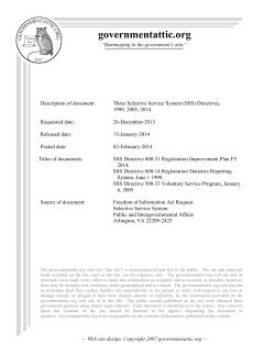 Three Selective Service System (SSS) Directives