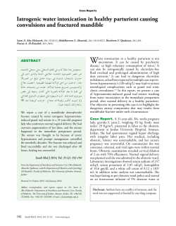 Iatrogenic water intoxication in healthy parturient
