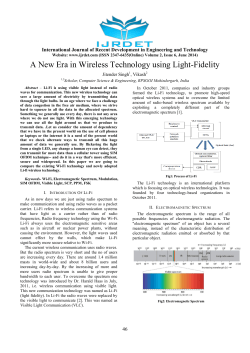 A New Era in Wireless Technology using Light-Fidelity