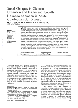 Serial Changes in Glucose Utilization and Insulin and