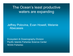 The Ocean`s least productive waters are expanding