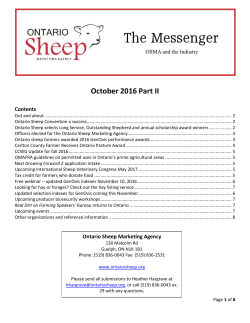 October - part 2 - Ontario Sheep Marketing Agency