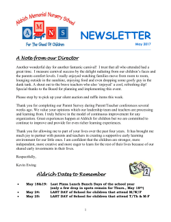 newsletter - Aldrich Memorial Nursery School
