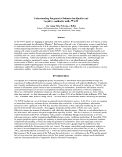 Understanding Judgment of Information Quality and Cognitive