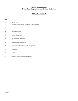 Dear Resident: - Robins Family Housing