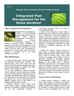 Integrated Pest Management for the Home Gardener