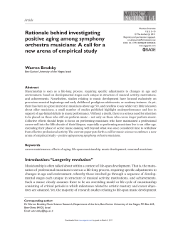 Rationale behind investigating positive aging among symphony