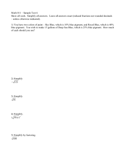 Math 011 &ndash; Sample Test 6 Show all work. Simplify all answers