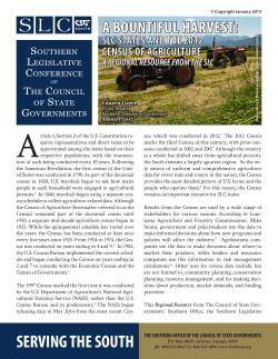 A Bountiful Harvest: SLC States and the 2012 Census of Agriculture