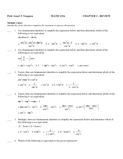 Prof. Israel N Nwaguru MATH 1316 CHAPTER 2