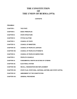 THE CONSTITUTION OF THE UNION OF BURMA (1974)