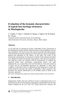 Evaluation of the dynamic characteristics of typical Inca