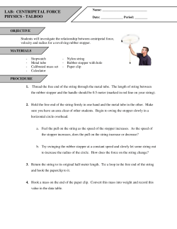 LAB: CENTRIPETAL FORCE PHYSICS