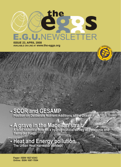 A grave in the Magellan strait SCOR and GESAMP Heat and Energy