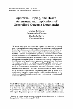 Optimism, Coping, and Health: Assessment and