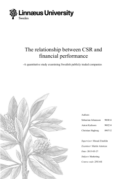 The relationship between CSR and financial performance