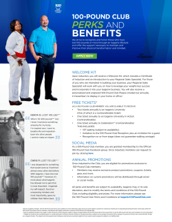 100-POUND CLUB PERKS AND BENEFITS
