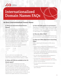 Internationalized Domain Names FAQs
