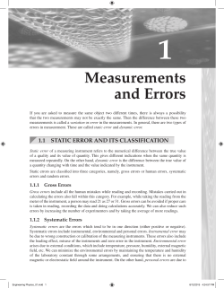 Measurements and Errors
