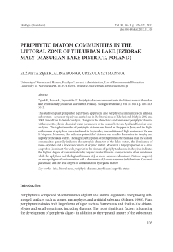 periphytic diatom communities in the littoral zone of the urban lake