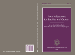 Fiscal Adjustment for Stability and Growth, IMF Phamphlet 55, by