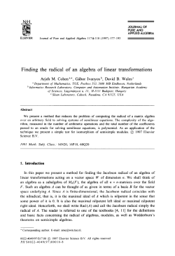 Finding the radical of an algebra of linear