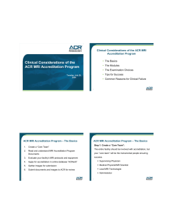Clinical Considerations of the ACR MRI Accreditation Program