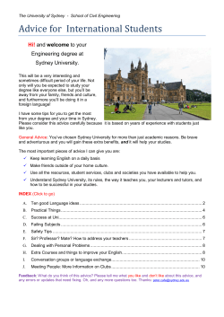 Advice for International Students