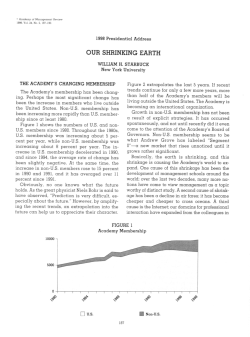 our shrinking earth - Academy of Management