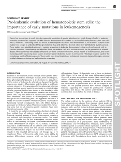 Pre-leukemic evolution of hematopoietic stem
