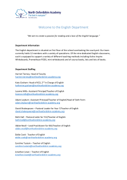 English - North Oxfordshire Academy