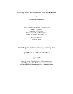Femininity and the Unnamed Women of the New Testament by