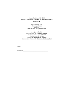 John Cabot Student Handbook - Dufferin