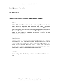 Colonial Australian food writing, fact or fiction?