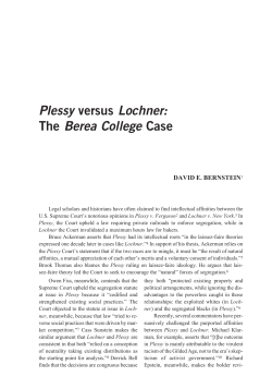 Plessy versus Lochner: The Berea College Case