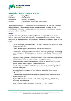 Policy Officer - Microbiology Society
