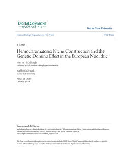Hemochromatosis: Niche Construction and the Genetic Domino