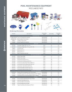miscellaneous parts pool maintenance equipment