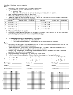 1. 2. 3. Starting pt. = Starting pt. = Starting pt. = Slope = Slope