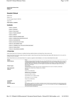 Oracle Clinical 4.6.6 Release Notes