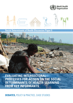 Evaluating intersectoral processes for action on the social
