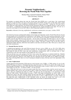 Dynamic Neighborhoods &ndash; Browsing the World Wide Web Together