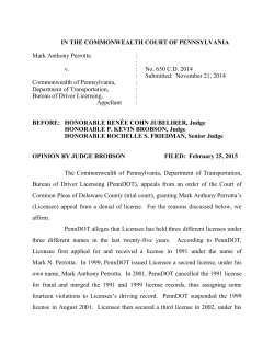 IN THE COMMONWEALTH COURT OF PENNSYLVANIA Mark