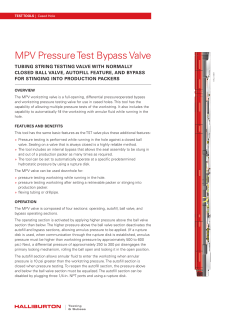 MPV Pressure Test Bypass Valve
