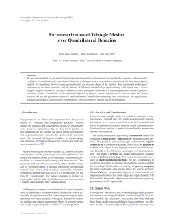 Parameterization of Triangle Meshes over Quadrilateral Domains